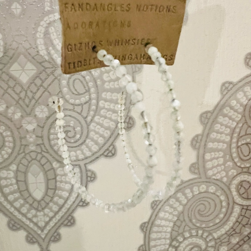 Anthropolgie Beaded Crystal Gemstone Hoop Earrings